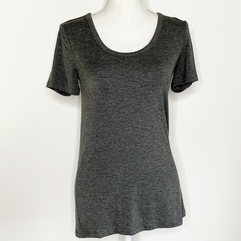 DAILY RITUAL GREY SCOOP NECK SHORT SLEEVE TEE